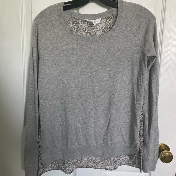 Bcbg generation grey sweater with flowery see though back - Picture 1 of 5